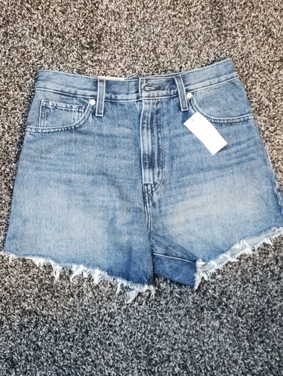 Levi's Pants - Levi's Light Blue Frayed Hem Denim High-Wasted Mom Shorts Size 29